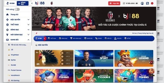 Bước 1 Truy cập vào trang chủ nhà cái BJ88 và chọn đăng ký