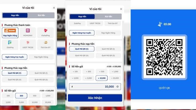 Các bước nạp tiền qua Ngân Hàng cực kỳ dễ dàng