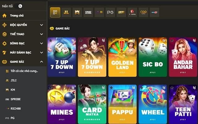 Nhà cái BJ88 đa dạng game chơi